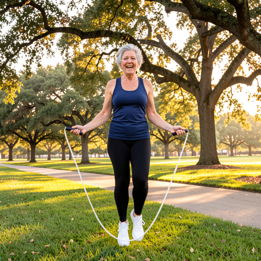 woman jumping rope park