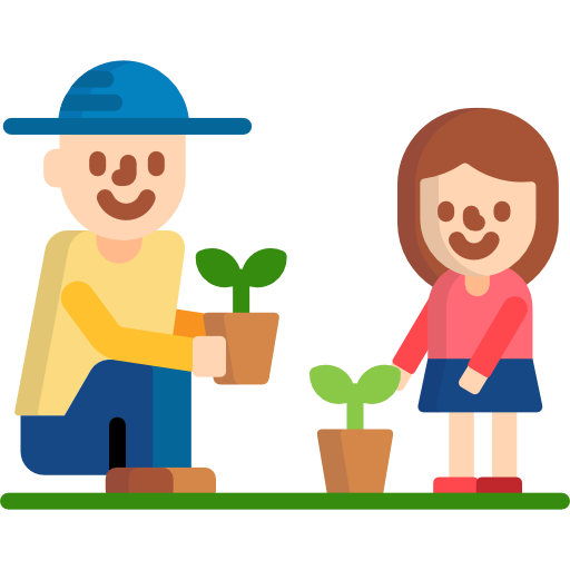 woman and man physical activity gardening