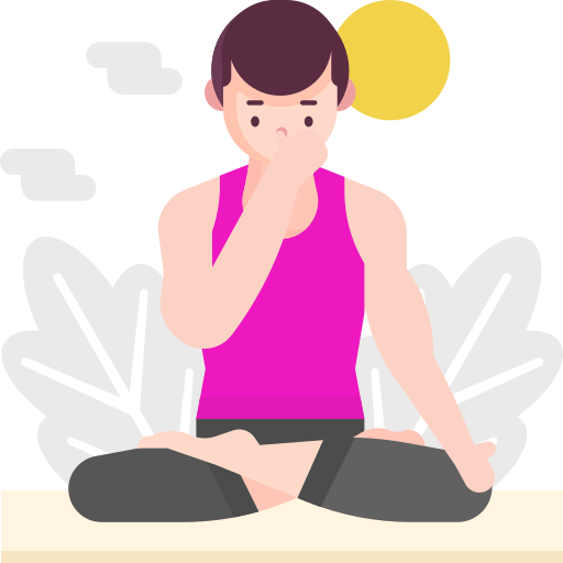 man relaxing and breathing