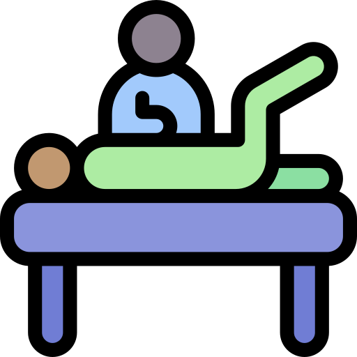 physiotherapist assisting patient